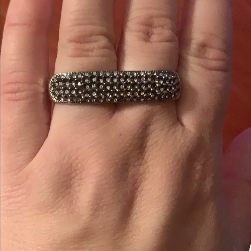 Erica Anenberg double ring with rhinestones